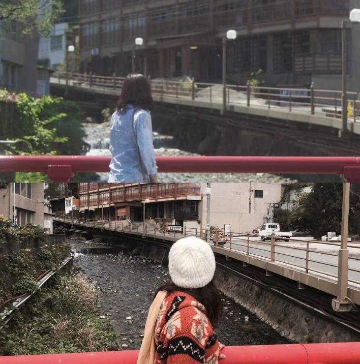 熱川温泉の一柳閣前