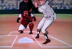 飛雄馬は花形の足元に注目