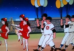 風船を手に次々入場するオールスター