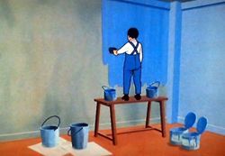 壁塗りまでやって本格的だ（てゆか宿舎をこんなことしていいのか）