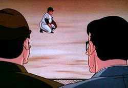 一人でサインの練習をしている伴