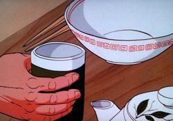 いつものチキンラーメンを食べて…