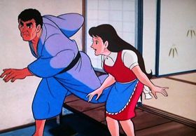 去っていく飛雄馬を一瞬追う一徹