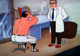 その夜、医務室で怒られている伴