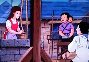 明子は井戸端で世間話