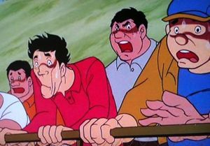 見物人、一斉にどよめき